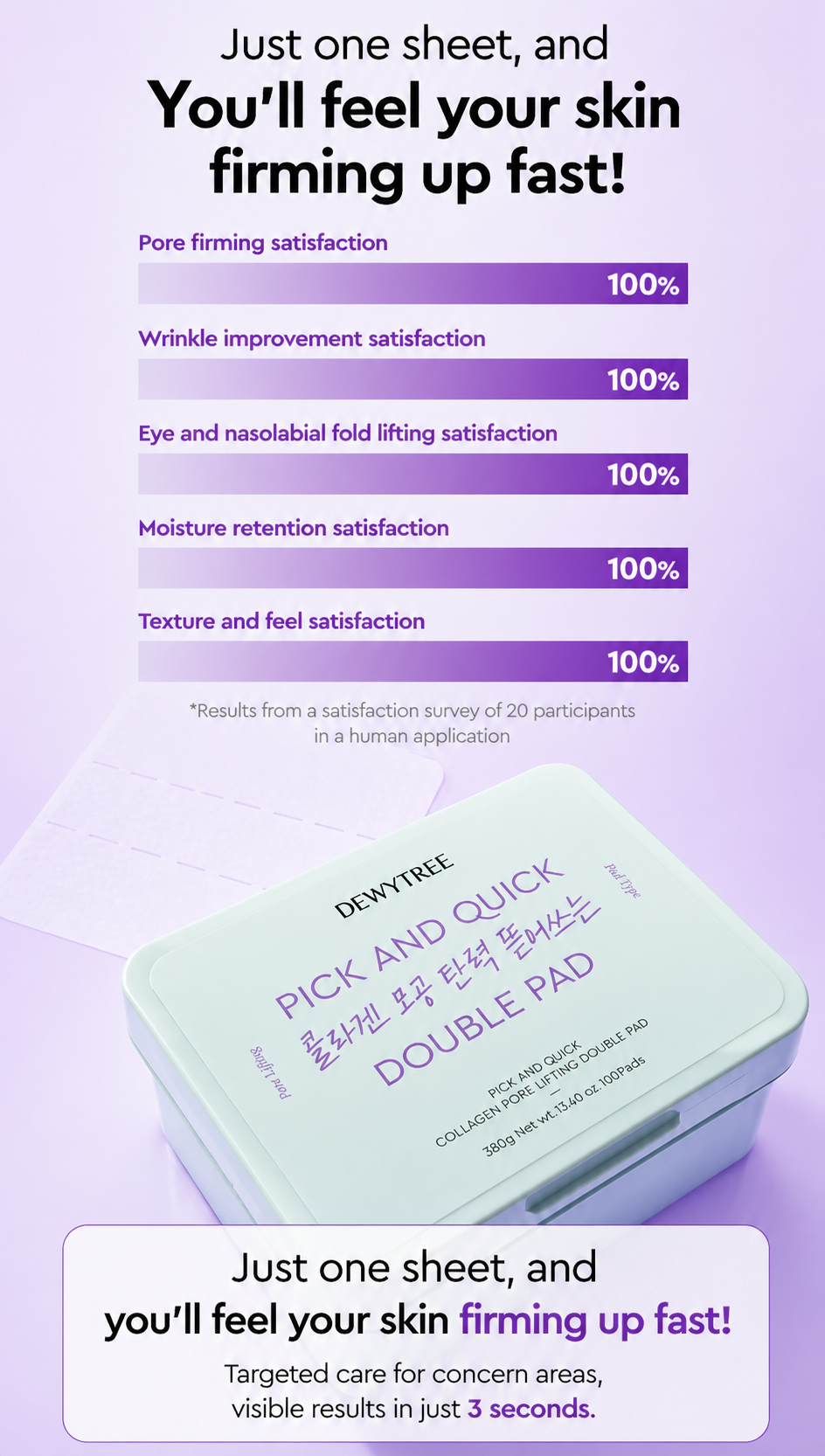Dewytree Pick and Quick Collagen Pore Lifting Double Pad (100 pads)