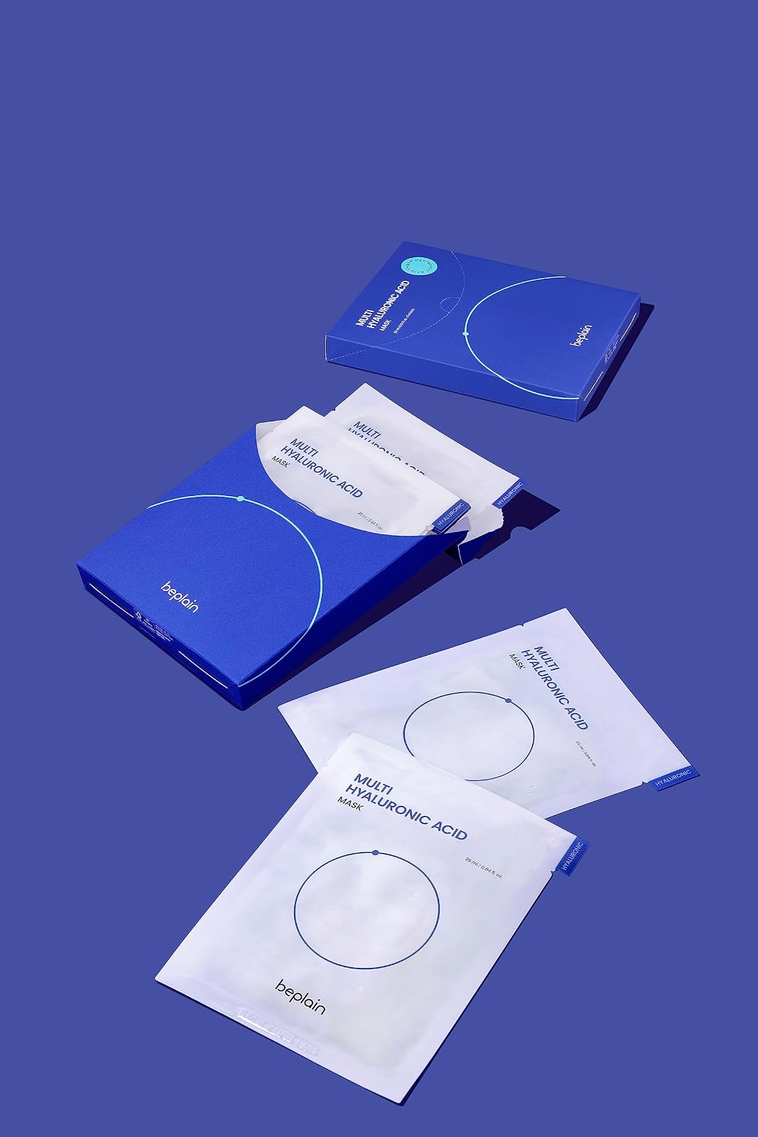 BEPLAIN Multi Hyaluronic Acid Mask boxes, one open showing the sheet sachets