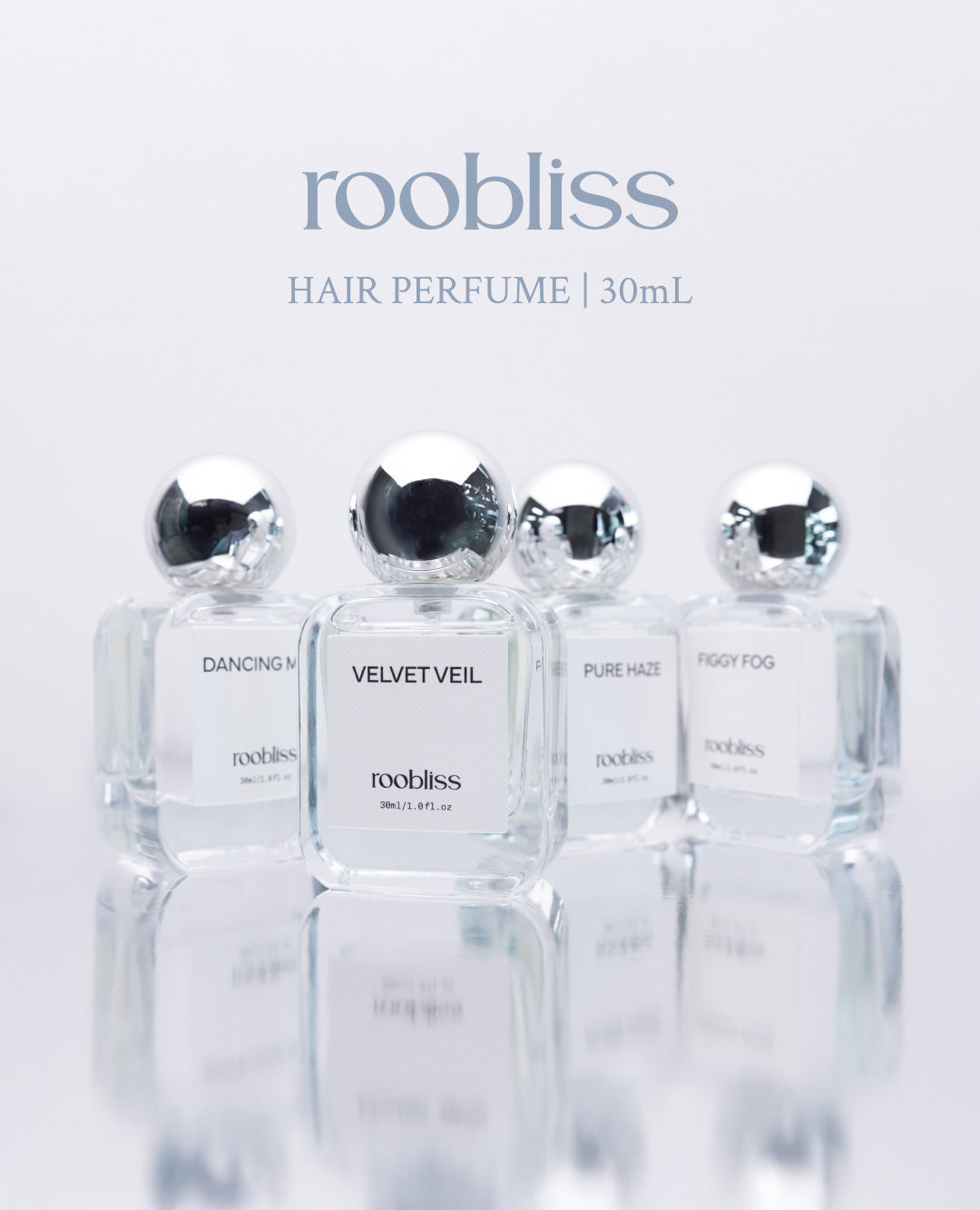 roobliss Hair Perfume 30ml collection - four fragrances