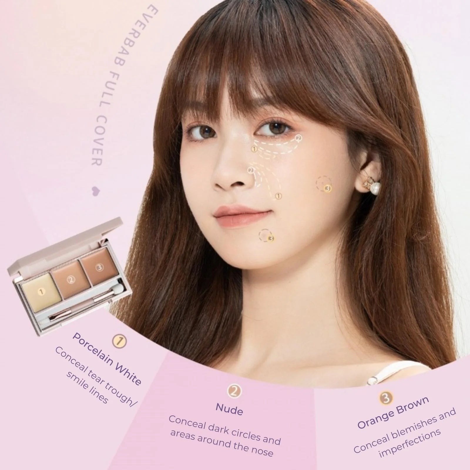 EVERBAB - 3-Color-Correct Concealer Palette