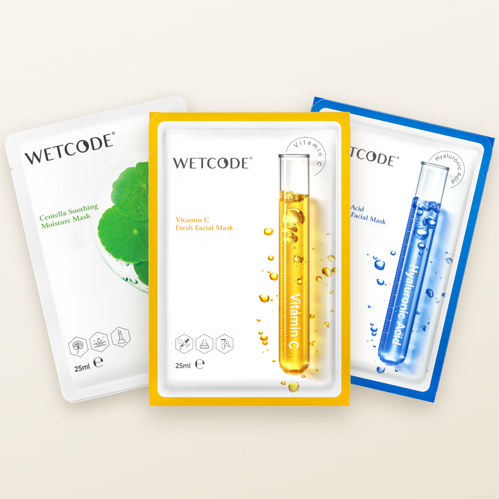 Summer Glow Mask Pack — WETCODE Vitamin C, Hyaluronic Acid and Centella sheet masks