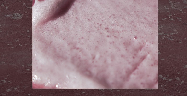 Himalayan pink salt scrub texture close-up