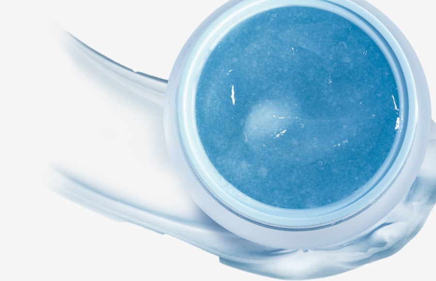 Ice Hyal Moisture Cream blue gel texture in open jar